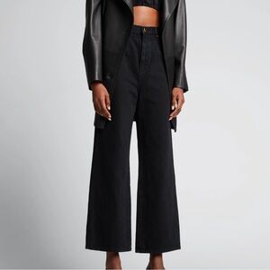 Khaite Jordan High Rise Wide Leg Jeans, Size 28